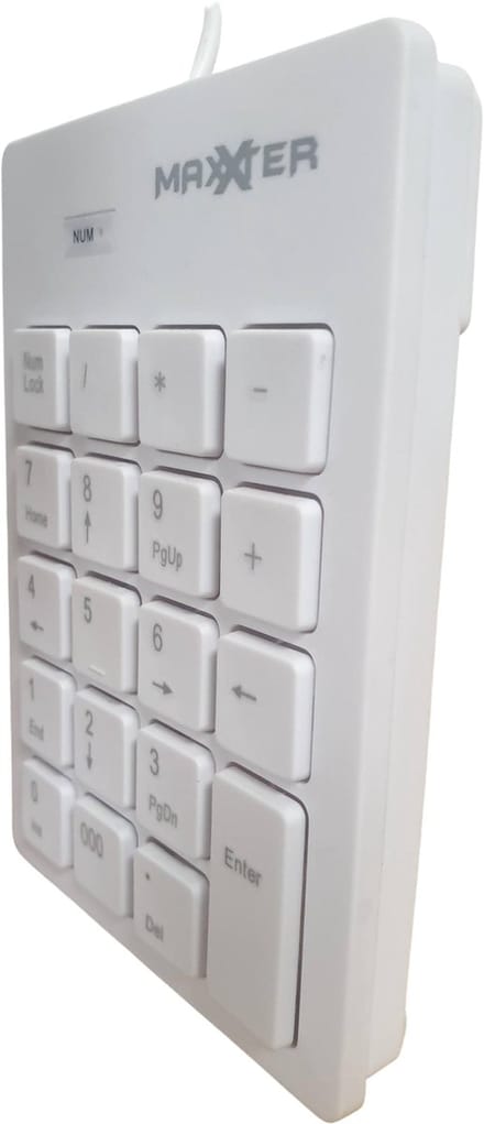 USB Numeriek Toetsenbord - Cijfertoetsenbord - Slank Design - Geschikt voor o.a. PC, Laptop, Notebook, Desktop - Wit