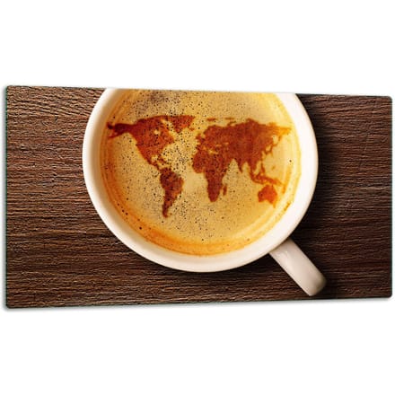 TMK ArtDeko - Snijplank - 52x30 cm - Glas - Koffiemotief