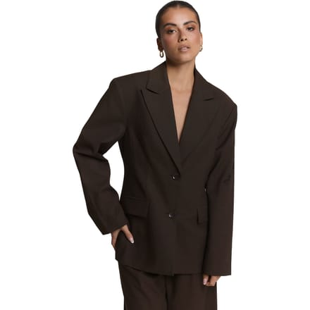 Alix The Label Ladies Woven Fitted Blazer Blazers Dames - Bruin - Maat L