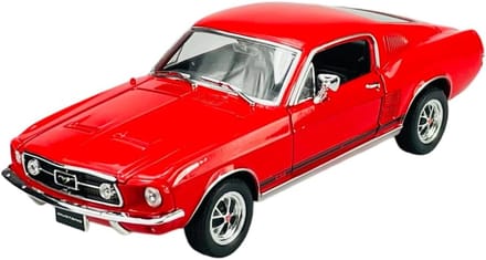 Ford Mustang GT 1967 Coupe Rood 1/24 Metaal Modelauto