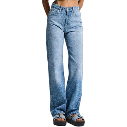 It's Basic - PRINTED STRAIGHT HIGH RISE JEANS