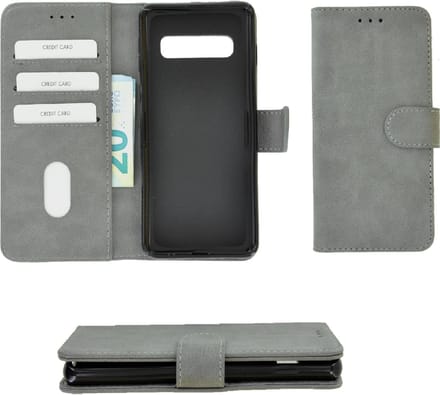 Pearlycase Grijs Hoes Wallet Book Case Geschikt voor Samsung Galaxy S10