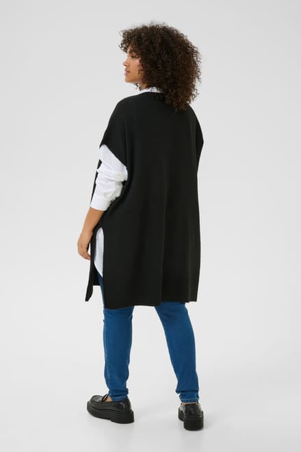 Vrouwen tricot poncho KAFFE Curve Annett