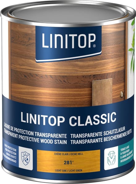 Linitop Classic  - Beits - Decoratieve beschermende beits  - Lichte eik - 281  - 1 L
