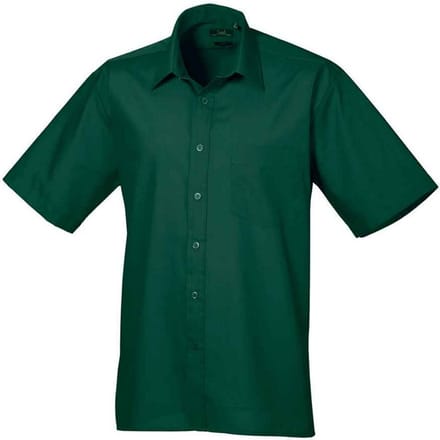 Premier Heren Poplin overhemd met korte mouwen (Fles groen)