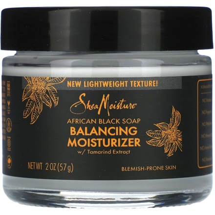 SheaMoisture, Afrikaanse Zwarte Zeep, Balancerende Moisturizer, 57 g (2 oz) gray