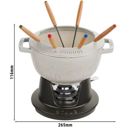 STAUB SPECIALITIES - Fondue set - Ø 200mm - Gietijzer - Witte truffel