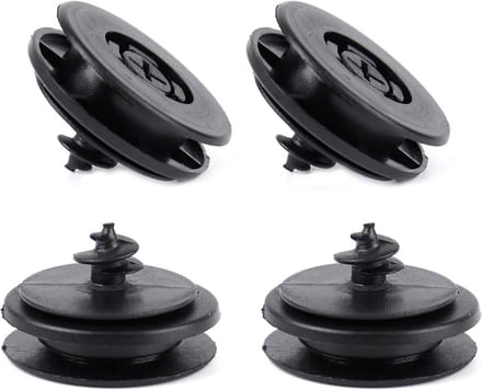 AMiO Auto Matten Stopper / Matten Vastzetten Clip Schroeven Zwart (4 sets)