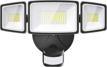 LED Schijnwerper met Bewegingsmelder voor Buiten - 55W, 5000 Lumen, Flexibele Hoeken, IP65 Waterdicht