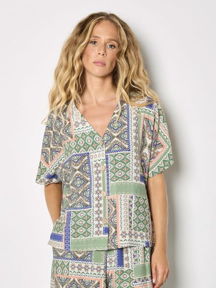 Folk patchwork blouse