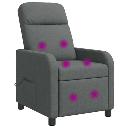 vidaXL - Massage - Relaxstoel - Donkergrijs - Stof