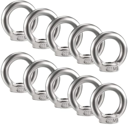 10 Stuks M10 Ringmoeren van RVS - Draadogen voor Hefaccessoires en Bevestigingselementen