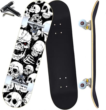 Compleet Skateboard voor Beginners en Gevorderden - 7 Lagen Esdoorn Hout Kicktail