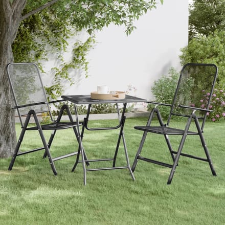 vidaXL - Tuintafel - 60x60x72 - cm - metaalgaas - antracietkleurig