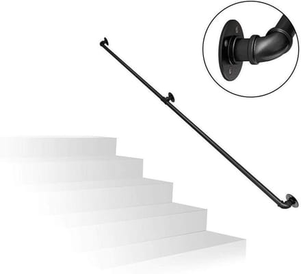 Trapleuning - Veiligheidsbeugel - Veiligheid Vergroten - Smeedijzeren Constructie - 200cm Lengte - Zwart