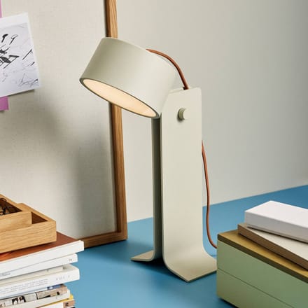Hübsch LED tafellamp Crea, zandkleurig, aluminium, ijzer