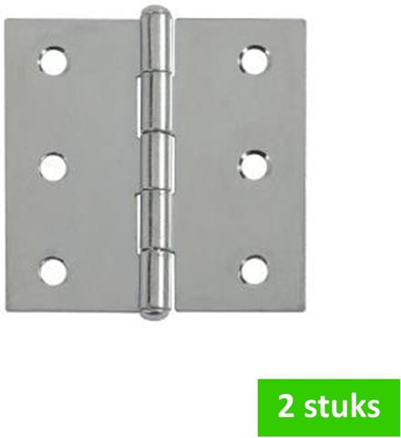 i-FIX scharnier met vaste pen | 60 x 60 mm | verzinkt | 2 STUKS