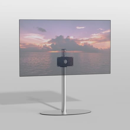 Cavus TV Vloerstatief ELLIPS 80 – geborsteld RVS - hoogte 80cm - VESA 200x100