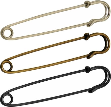 Fako Bijoux® - Sierspeld - Sjaalspeld - Vestsluiting - Vestspeld - Veiligheidsspeld - Classic - 75mm - Set 3 Stuks
