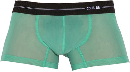 CODE 22 Sheer Mesh Trunk Green - MAAT S - Erotisch Heren Ondergoed - Boxershort voor Man - Sexy mannen Boxershort