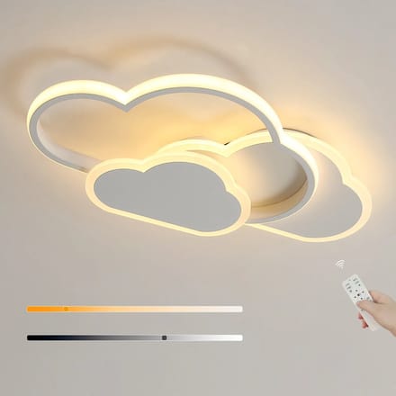 Archi Plafondlamp – Lamp - Cloud Lamp - LED - Dimbaar met Afstandsbediening – 3000-6500K Instelbaar – Modern Wit Design – 32W