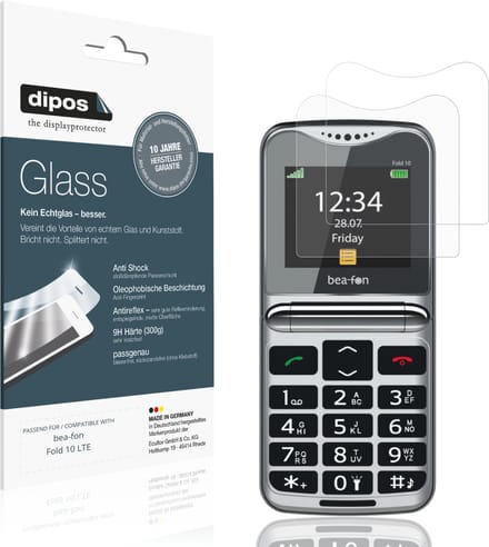 dipos – 2x Matte Pantserfolie geschikt voor bea-fon Fold 10 LTE | 9H Screenprotector