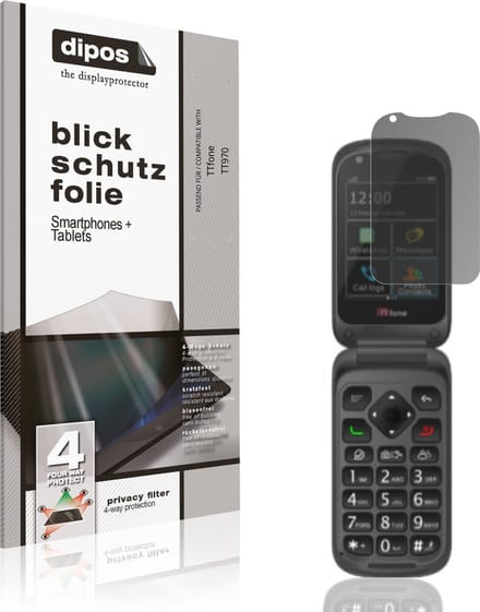 dipos – Matte Privacy Screenprotector geschikt voor TTfone TT970 | Anti-Spy Beschermfolie