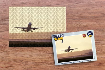Puzzel Een vliegtuig dat net aan het opstijgen is - Legpuzzel - Puzzel 500 stukjes