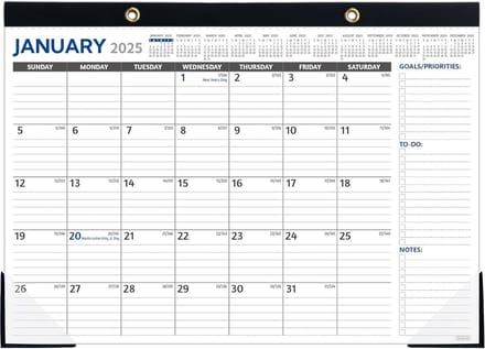Bureaukalender 2025-2026 (18 Maanden), Medium Formaat, Grijs