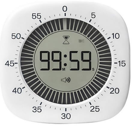 Lowell JT-5416B, een digitale kookwekker en stopwatch Just a Minute Timer / Wit / met alarm