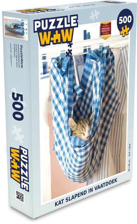Puzzel Kat - Vaatdoek - Slapen - Legpuzzel - Puzzel 500 stukjes