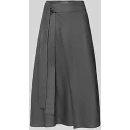 regular fit midi-rok van linnenmix