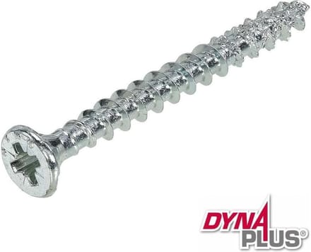 Dynaplus - Unischroef - POZI platkop - Pozidrive2 - 4,5 x 45 mm - Verzinkt - Voldraad (200 stuks)