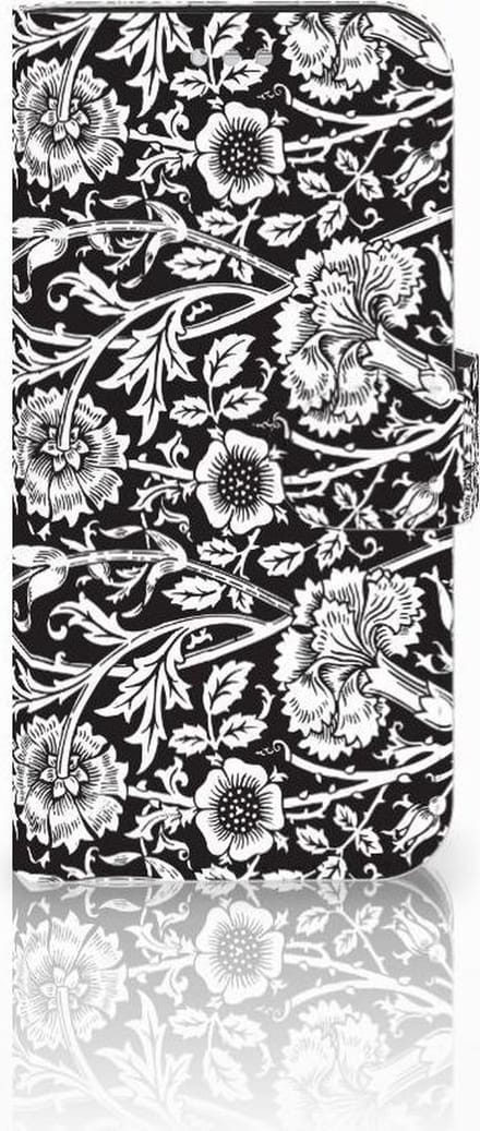 Book Case voor Samsung Galaxy S7 Hoesje Black Flowers