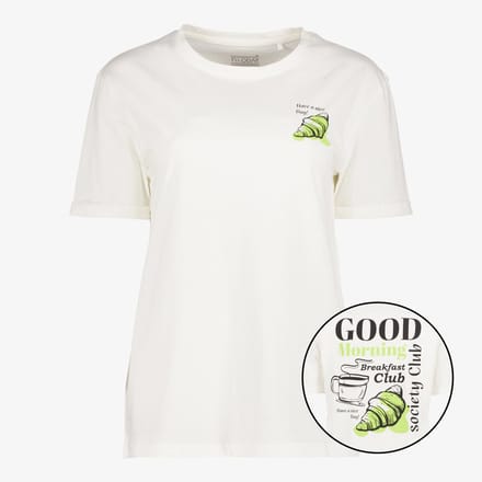 TwoDay dames T-shirt met backprint wit - Maat M