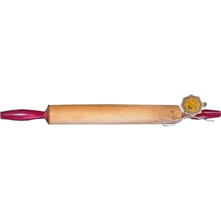 MAYSTERNYA Houten deegroller met handvaten - 50 x 4,5 cm - Bakken - Bakaccessoires en keukenbenodigdheden - Pizza Roller - Deegroller hout - Rood