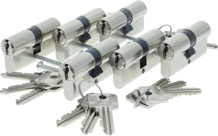 STARX PROFIELCILINDER GELIJKSLUITEND SKG2 60MM VERNIKKELD