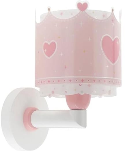 Wandlamp voor Kinderkamer - Roze Kroon met Harten