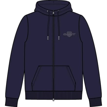 Dames Regular Zip Hoody Gant Tonal Shield