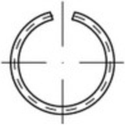 TOOLCRAFT 146393 Veerring Binnendiameter: 22.7 mm DIN 7993 Verenstaal 100 stuk(s)