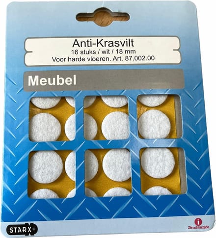 STARX  VILT ZELFKLEVEND ROND 18MM WIT