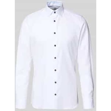 slim fit zakelijk hemd met kentkraag