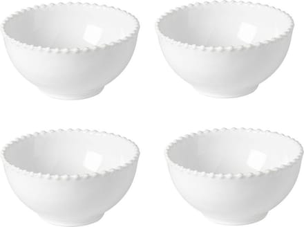 Costa Nova aardewerk kom 16 cm Pearl wit - set van 4
