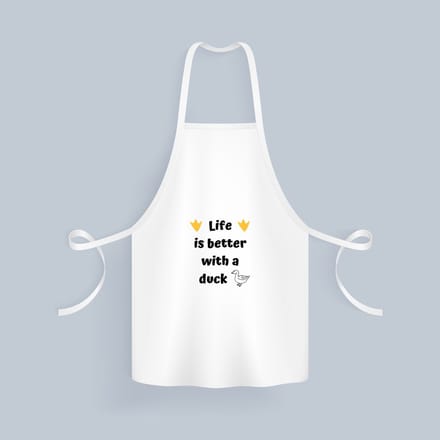 Akyol - life is better with a duck Keukenschort - Eend - eenden liefhebbers - verjaardag - cadeau - kado - geschenk - 82 bij 71 cm