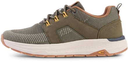 camel active Sneaker van leer en textiel - Maat menswear-44 - olijfgroen