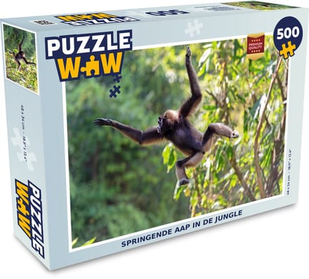Puzzel Springende aap in de jungle - Legpuzzel - Puzzel 500 stukjes