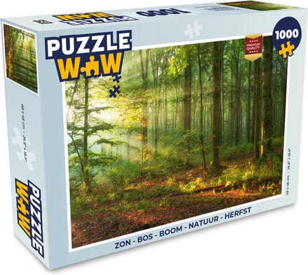 Puzzel Zon - Bos - Bomen - Natuur - Herfst - Legpuzzel - Puzzel 1000 stukjes volwassenen
