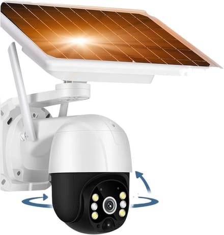 Zonne Beveiligingscamera - Buiten Camera - Huisbewaking - PTZ Controle - 5MP Resolutie - Wit