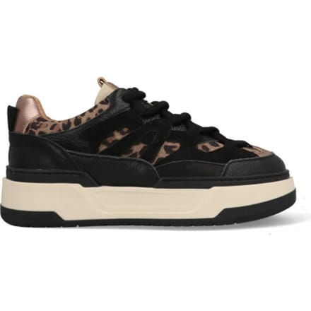 DWRS® Dames Sneakers - Zwart - 80% Leer - Maat 38
