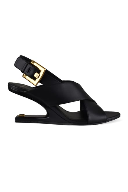 Balmain Anthem No Wedge-sandalen Zwart